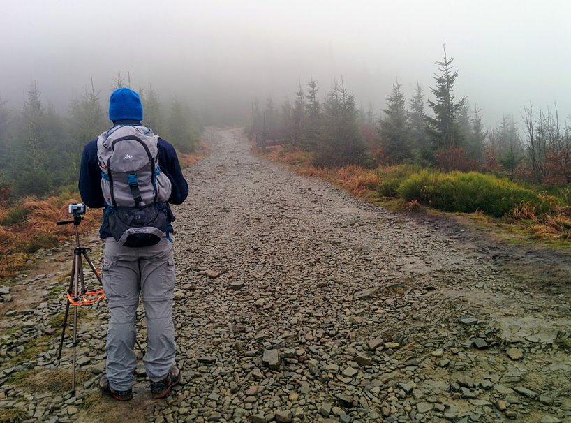 Hiking in Łysa Góra, Czechia