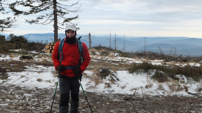 Family-friendly hiking trail to Barania Gora in Silesian Beskid mountain range, southern Poland