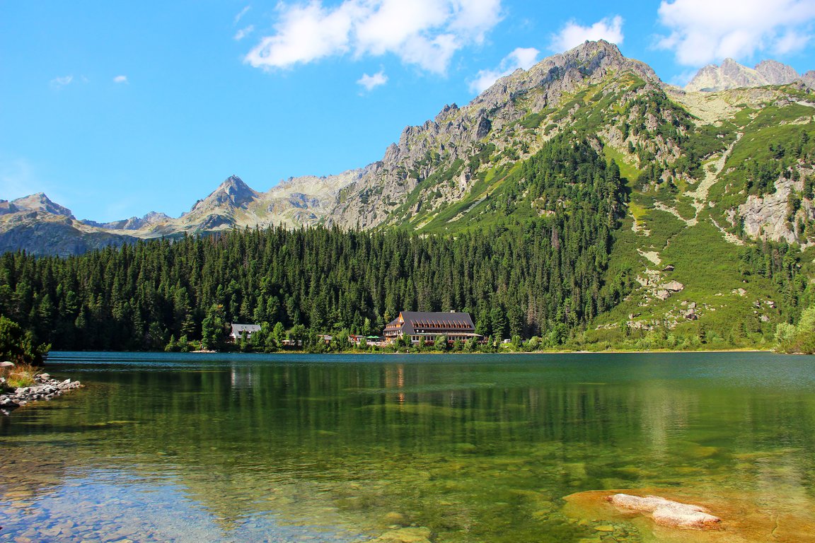 The Poprad Pleso lake with the mountains in background